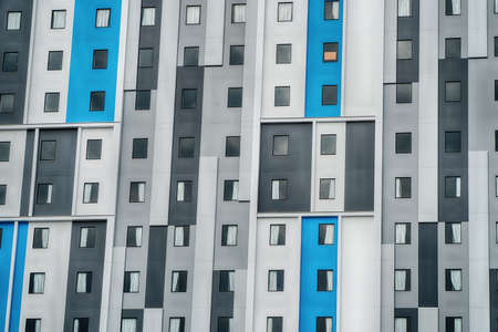 windows on colorful buildingの写真素材