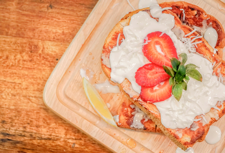 French toast at a fancy restaurant.の写真素材