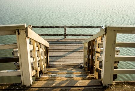 The old waterfront bridge.の写真素材