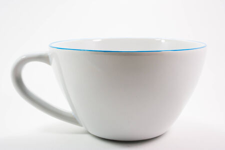 Empty white bowl on white background.の写真素材