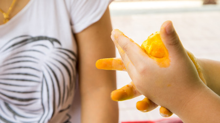 making Bua Loi, Thai dessert, delicious dessert.の写真素材