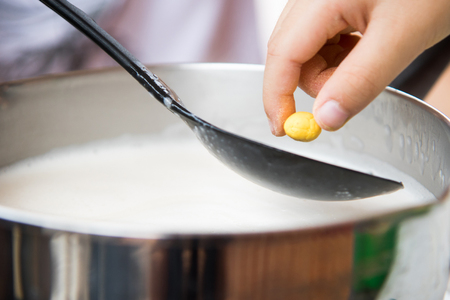 making Bua Loi, Thai dessert, delicious dessert.の写真素材