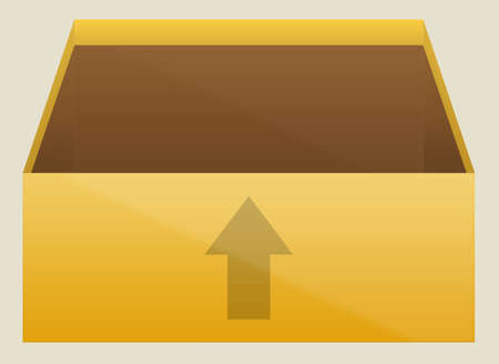 Open carton box isolated on cream background