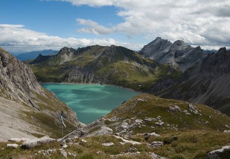 lake in mountains in Austriaの写真素材
