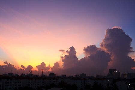 a beautiful sunrise in Bangkokの写真素材