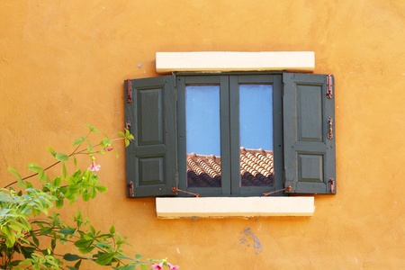wooden windows in Italian style