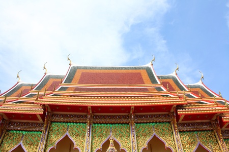 Thai temple roof ornamentの写真素材