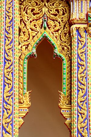 pattern in thai traditional style decorative thai templeの写真素材