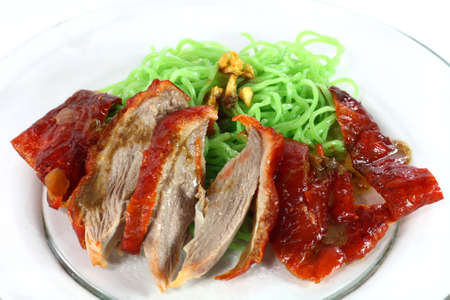 roasted duck with green noodleの写真素材