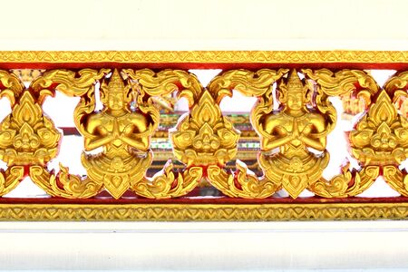 Pattern of original Thai style art on thai temple fenceの写真素材