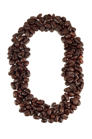 Number 0 from coffee beansの写真素材