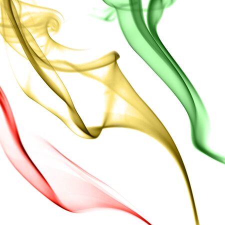 Abstract colorful smoke on white backgroundの写真素材