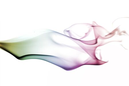 Abstract colorful smoke on white backgroundの写真素材