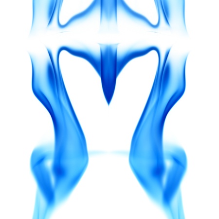 Abstract blue  flame on white backgroundの写真素材