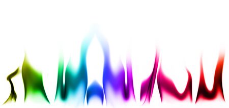 Abstract colorful flame on white backgroundの写真素材