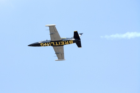 BANGKOK,THAILAND - MARCH 23: Breitling Jet Team Perform at Breitling Jet Team Thailand tour on March 3,2013 in Bangkok, Thailand. The event was to celebrate Royal Thai Air Force Day.のeditorial素材