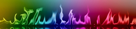 Abstract colorful  flame on black backgroundの写真素材