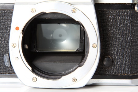 inside of an old film camera の写真素材