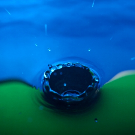 water drops in blue and green colorの写真素材