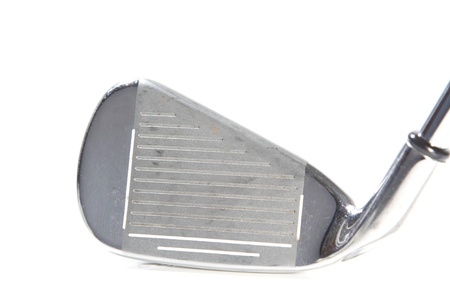 golf iron isolated on white backgroundの写真素材