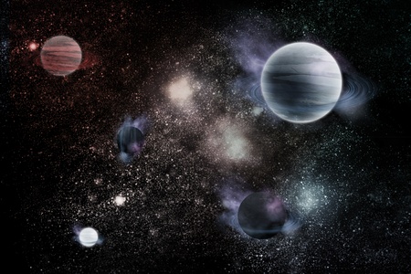 planets in fantastic space