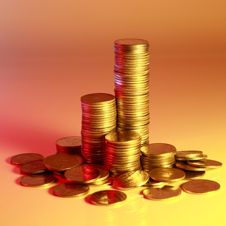 coin stack in yellow and orange color