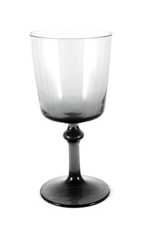 empty black wine glassの写真素材