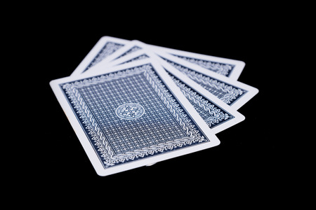 playing cards deck on black background