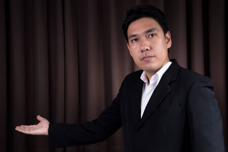 business man with an open hand