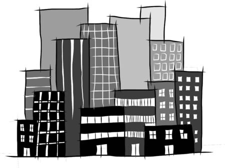 city by sketchのイラスト素材