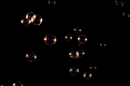 bubbles on black backgroundの写真素材