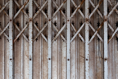 rustic metal folding doorの写真素材