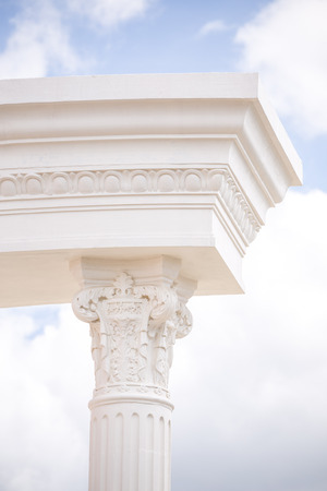 detail of classical corinthian columnの写真素材
