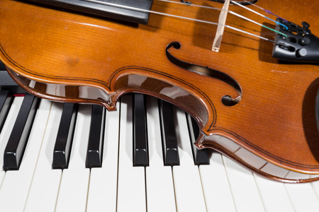 digital piano and violinの写真素材