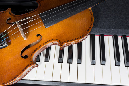 digital piano and violinの写真素材