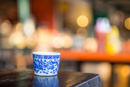 chinese painted tea cupの写真素材