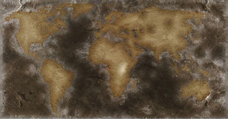 world map in old grunge style