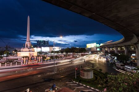 Bangkok,Thailand - 13 may 2014 : Sunset at Victory Monument on may 13, 2014 in Bangkok, Thailand....
