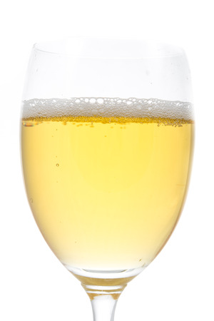 beer in a glass on white backgroundの写真素材