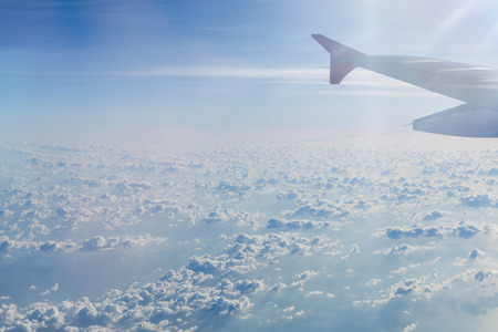 clouds view from the airplaneの写真素材