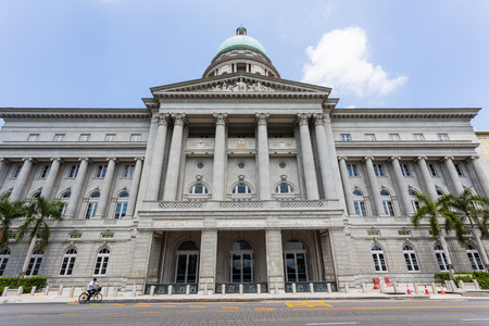 SINGAPORE - FEBRUARY 27, 2015: Day scene of Singapore city hall. Singapore city hall is one of the most beautiful Classical style building in Singapore.のeditorial素材