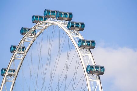 SINGAPORE - FEBRUARY 28, 2015: Singapore flyer close-up on February 28, 2015. Singapore flyer is one of the most famous tourist attraction in Singapore.のeditorial素材