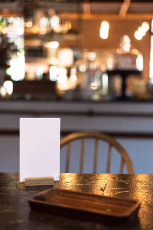 menu card in restaurantの写真素材