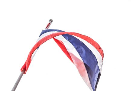 thai flag isolated on white backgroundの写真素材