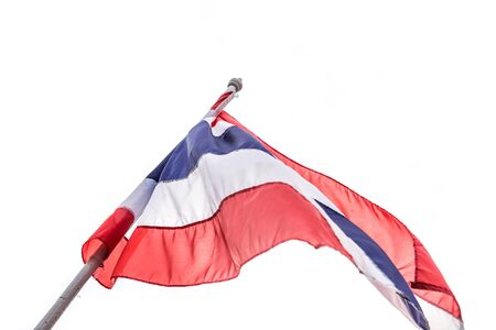 thai flag isolated on white backgroundの写真素材