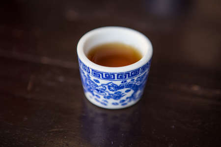 chinese painted tea cupの写真素材