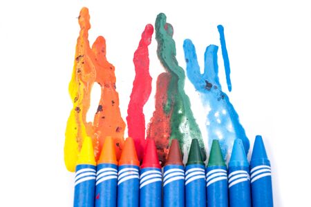 crayons melted artの写真素材