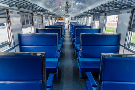 vintage train interiorの写真素材