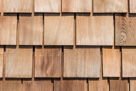 wooden roof tileの写真素材