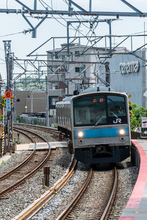 KYOTO, JAPAN - MAY 21, 2018: View of JR Local train in Kyoto, Japan.のeditorial素材